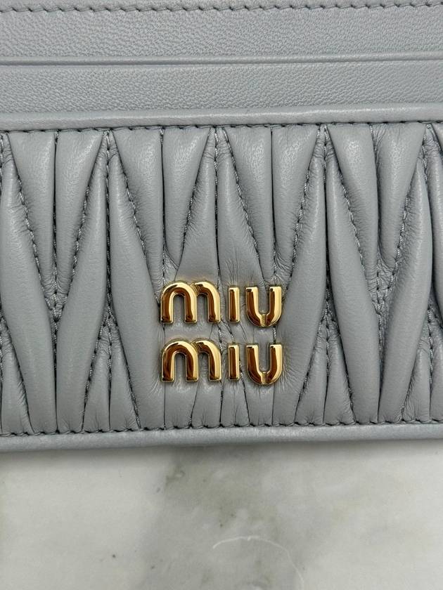 Materasse Nappa Leather Card Wallet Pearl Grey - MIU MIU - BALAAN 6