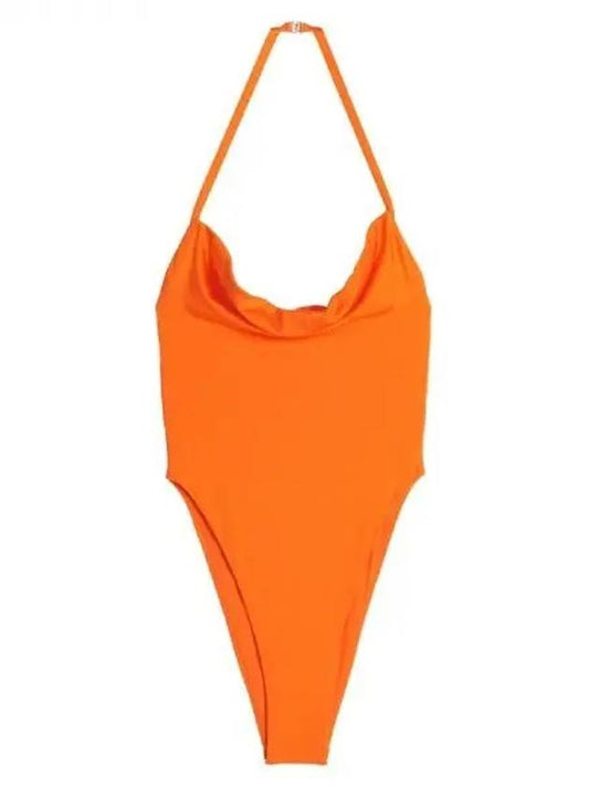Halterneck stretch one-piece swimsuit - SAINT LAURENT - BALAAN 1