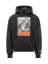 Preston Graphic Print Cotton Hoodie Black - HERON PRESTON - BALAAN 2