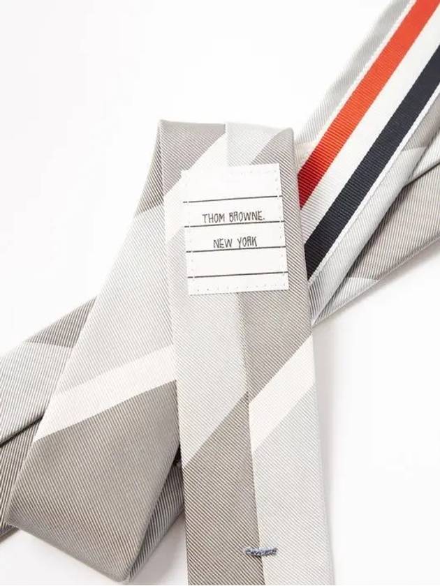 Logopatch signature striped silkblend tie - THOM BROWNE - BALAAN 5