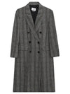 Women's Check Pattern Double Coat Beige - ISABEL MARANT - BALAAN 12