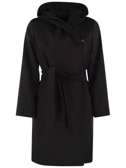 New Mang Hooded Wool Single Coat Black - MAX MARA - BALAAN 2