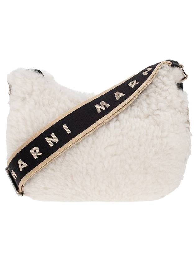 Shearling Hobo Cross Bag White - MARNI - BALAAN 1