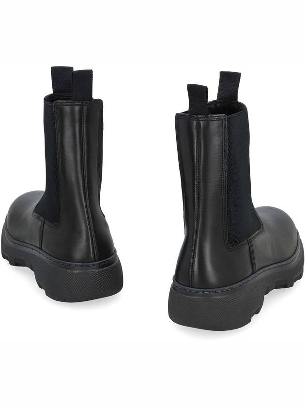 Leather Chelsea Boots Black - BURBERRY - BALAAN 5