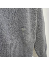 Heart Logo V Neck Cashmere Cardigan Heather Grey - AMI - BALAAN 7