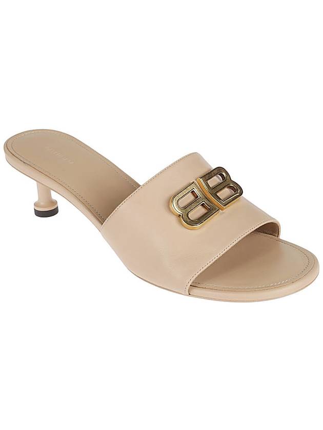 BB leather sandal heel beige - BALENCIAGA - BALAAN 3