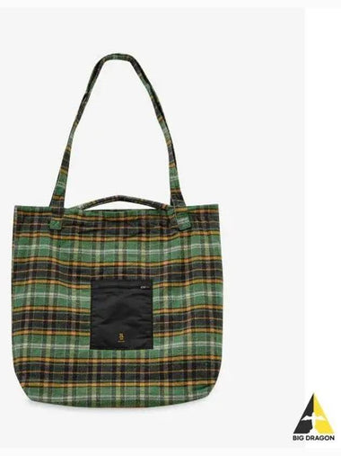 Large check pattern tote bag green WA047R203B - R13 - BALAAN 1