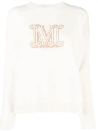 Edo Monogram Cashmere Knit Top Ivory - MAX MARA - BALAAN 2