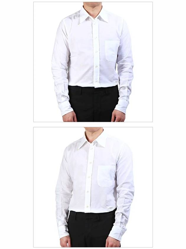 Embroied Star Classic Long Sleeve Shirt White - THE EDITOR - BALAAN 3