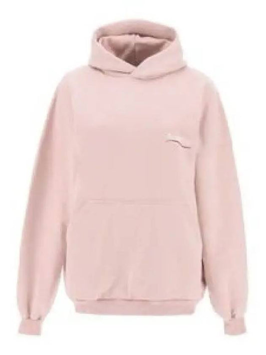 Embroidered Logo Cotton Hoodie Light Pink - BALENCIAGA - BALAAN 2