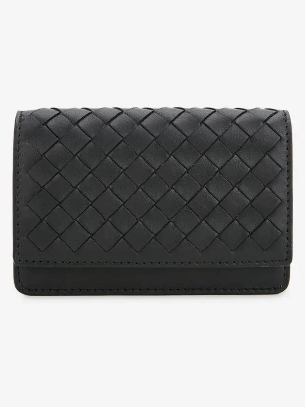 Intrecciato Leather Card Wallet Black - BOTTEGA VENETA - BALAAN 3