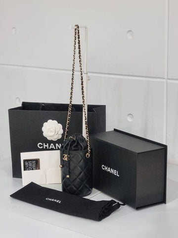 Direx mini cross bag black champagne gold bucket woc 31st unit - CHANEL - BALAAN 1