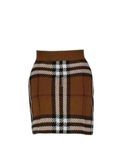 Check Jacquard Mini Pencil Skirt Brown - BURBERRY - BALAAN 2