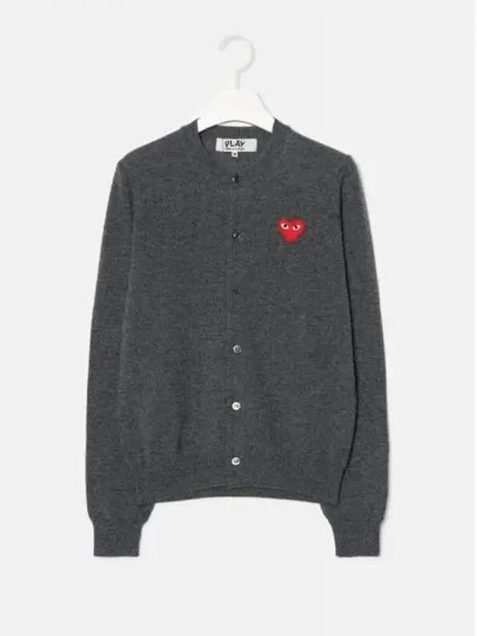 Unisex Red Heart Wappen Spring Fall Cardigan Gray Contemporary Domestic Product GM0024070970590 - COMME DES GARCONS PLAY - BALAAN 1