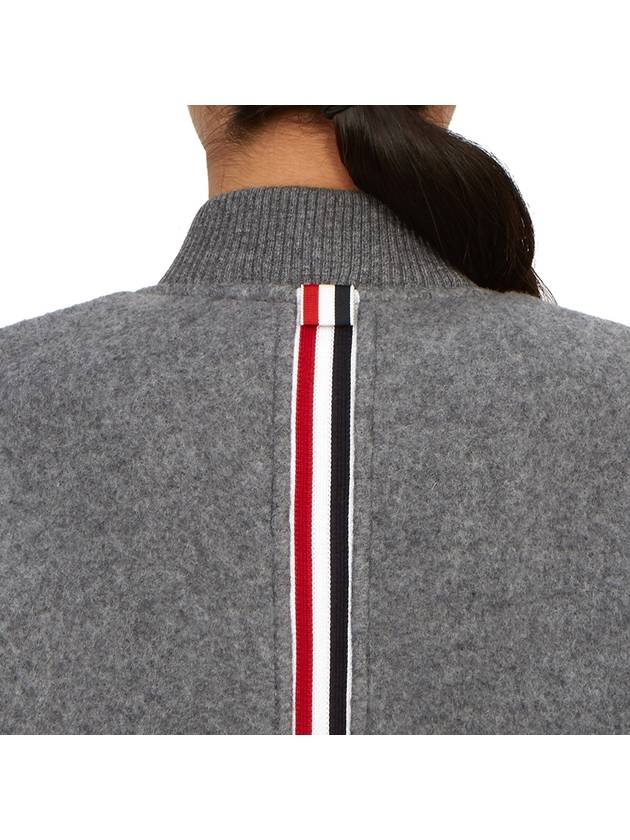 Striped Wool Fleece Bomber Jacket Grey - THOM BROWNE - BALAAN 8