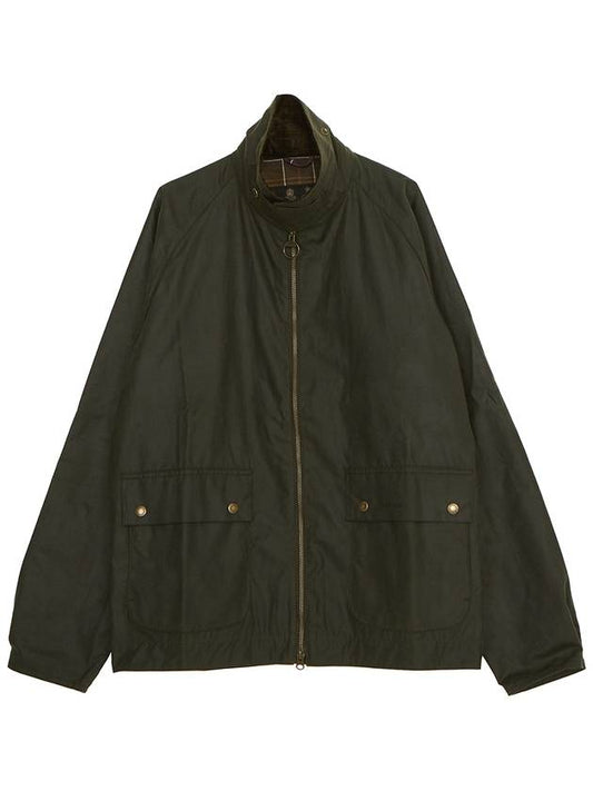 Bedale Short Wax Zip Up Jacket Green - BARBOUR - BALAAN 2