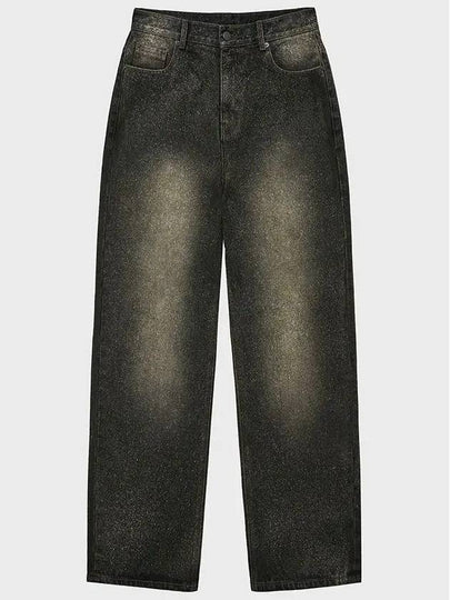 Splash straight denim pants black - NOIRER - BALAAN 2