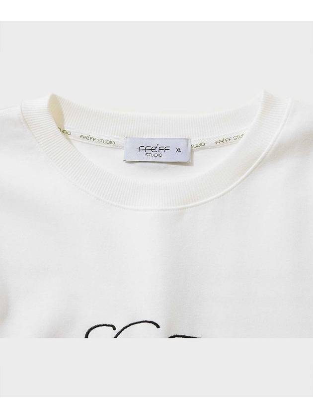 Face drawing embroidery short sleeve t shirt ivory - FFEFF STUDIO - BALAAN 6