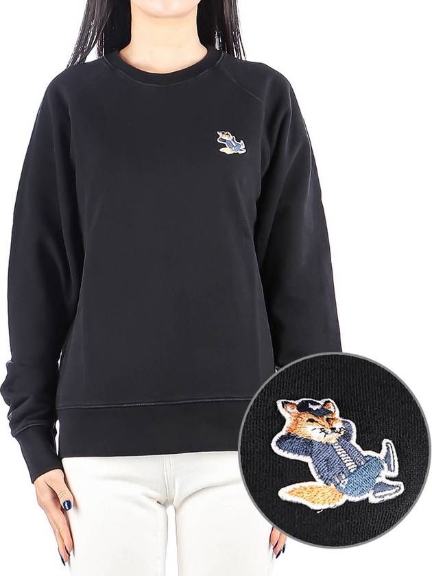 Dressed Fox Patch Sweatshirt Black - MAISON KITSUNE - BALAAN 2