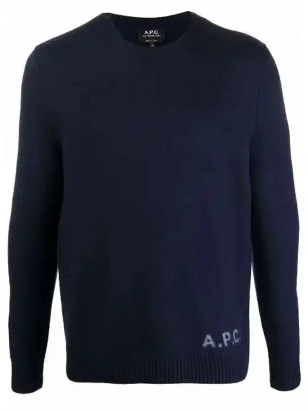 Edward Embroidered Logo Knit Top Navy - A.P.C. - BALAAN 2