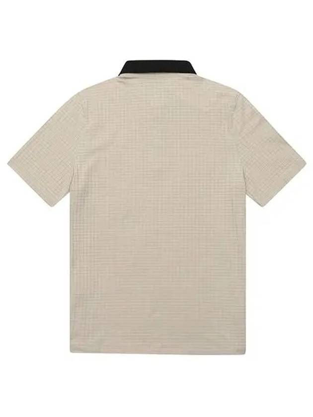 Women's Square Jacquard Short Sleeve T-Shirt 9514LZSS_BEIGE - BLACK&WHITE - BALAAN 2