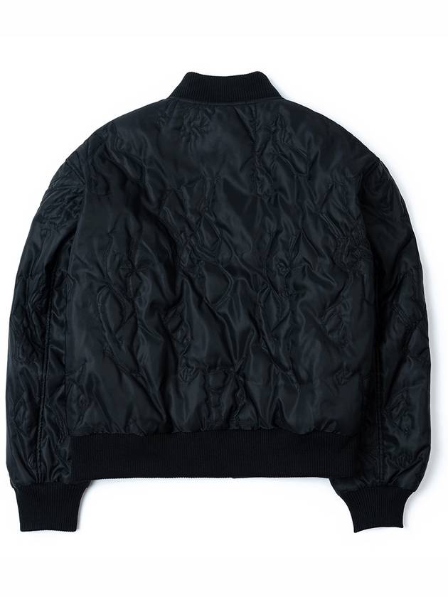 Men's Embroidery Bomber Jacket Black - BACKANDFORTH - BALAAN 3