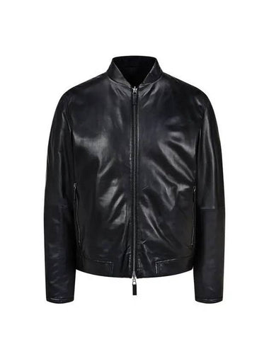 Men s Reversible Soft Leather Jacket Black - EMPORIO ARMANI - BALAAN 1