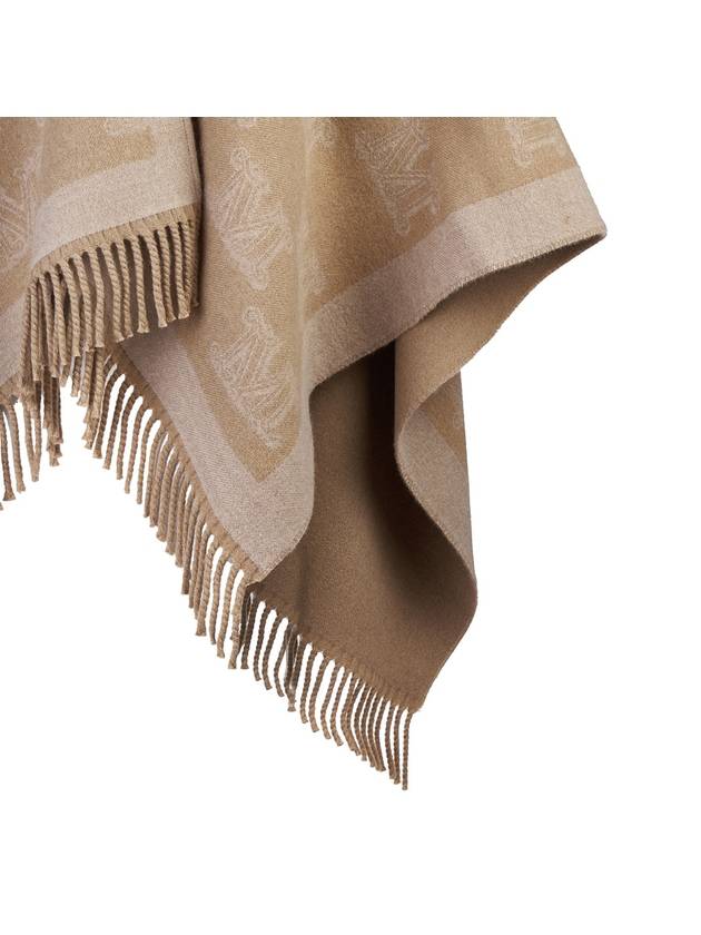 Max Mara all over logo pattern fringed cape - MAX MARA - BALAAN 8