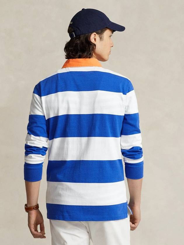 Block Stripe Classic Fit Polo Shirt Blue - POLO RALPH LAUREN - BALAAN 4