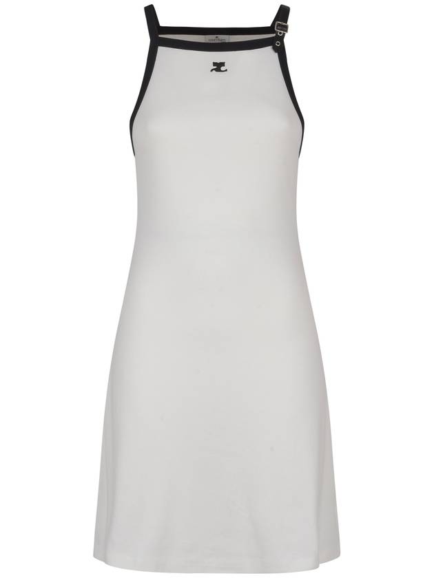 Buckle Contrast Short Dress White - COURREGES - BALAAN 2