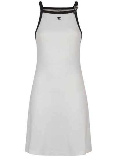 Buckle Contrast Short Dress White - COURREGES - BALAAN 2