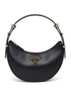 Arque Leather Shoulder Bag Black - PRADA - BALAAN 2