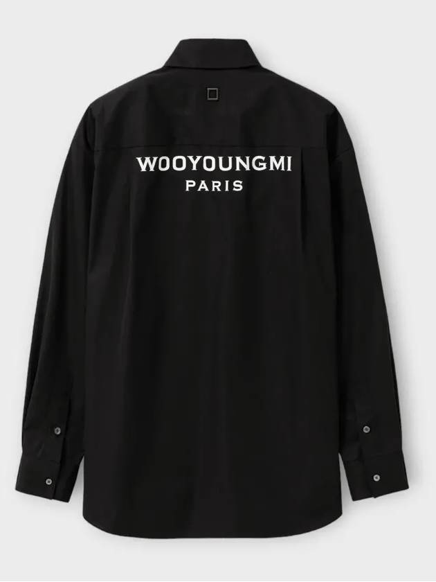 Men's Back Logo Cotton Long Sleeve Shirt Black - WOOYOUNGMI - BALAAN 4