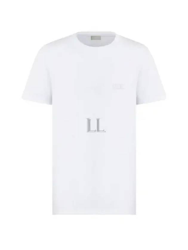 Embroidered Logo Cotton Jersey Short Sleeve T-Shirt White - DIOR - BALAAN 2