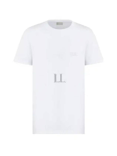 Embroidered Logo Cotton Jersey Short Sleeve T-Shirt White - DIOR - BALAAN 2