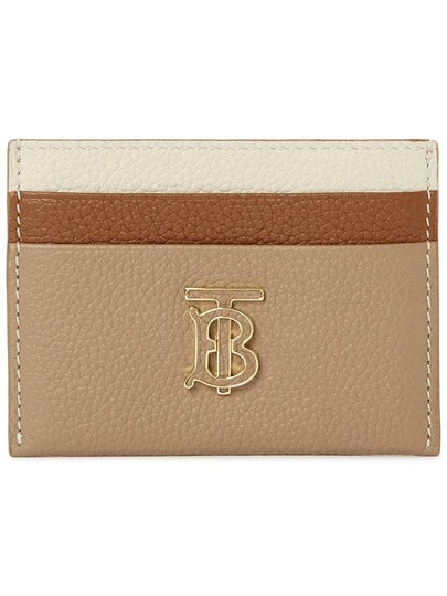 TB Tritone Grainy Leather Card Wallet Beige - BURBERRY - BALAAN 2