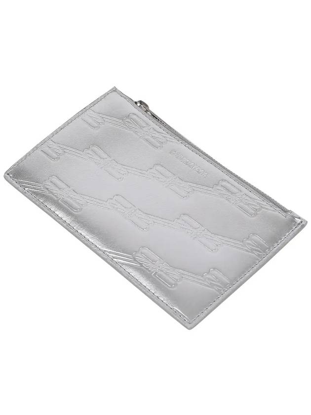 Embossed Monogram Card Wallet Silver - BALENCIAGA - BALAAN 5