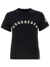 AC Straight Printed Short Sleeve T-Shirt Black - COURREGES - BALAAN 3