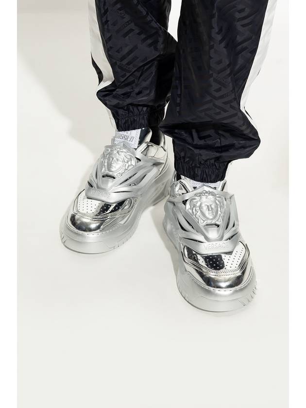 Odyssey Metallic Low Top Sneakers Silver - VERSACE - BALAAN 3