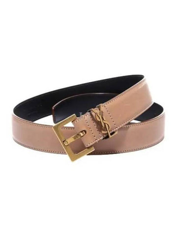 Monogram Logo Belt Beige - SAINT LAURENT - BALAAN 1