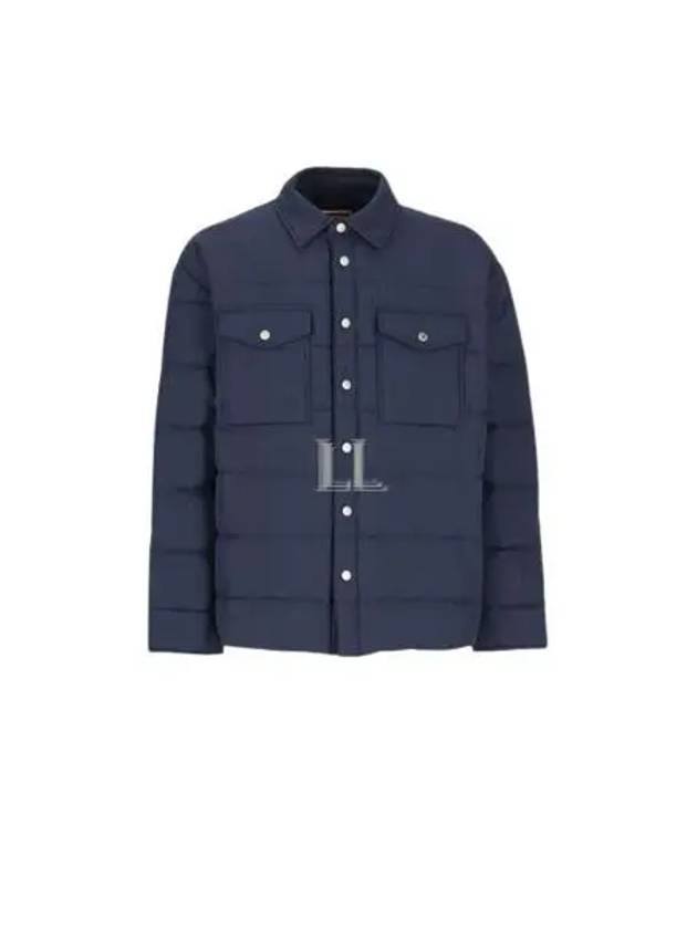 Quilted Padded Shirt Jacket Midnight Blue - KENZO - BALAAN 2