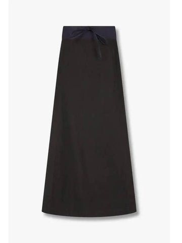 Women s Drawstring Flare Linen Skirt Black - DRIES VAN NOTEN - BALAAN 1