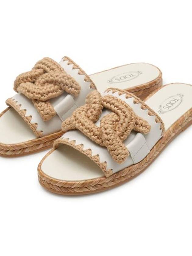 Kate Woven Chain Espadrille Slippers White - TOD'S - BALAAN 3