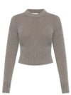 Brushed Wool Alpaca Knit Top Taupe - AMI - BALAAN 2