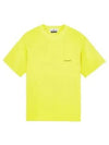 Embossed Logo Regular Fit Cotton Short Sleeve T-Shirt Yellow - STONE ISLAND - BALAAN 2