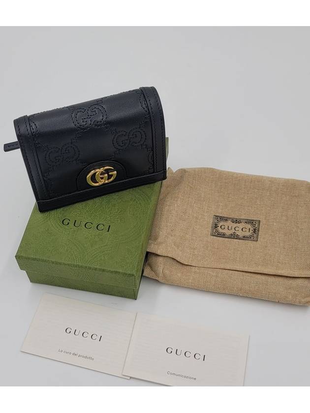 GG Matelasse Case Leather Card Wallet Black - GUCCI - BALAAN 3