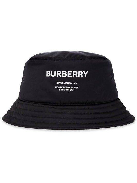 Horseferry Print Nylon Bucket Hat Black - BURBERRY - BALAAN 1