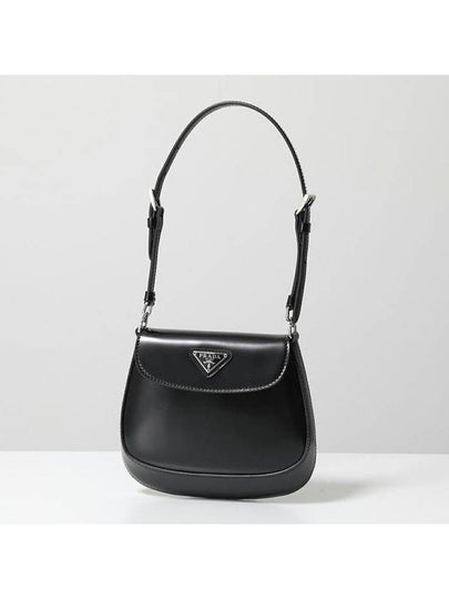 Cleo Brushed Leather Mini Shoulder Bag Black - PRADA - BALAAN 2