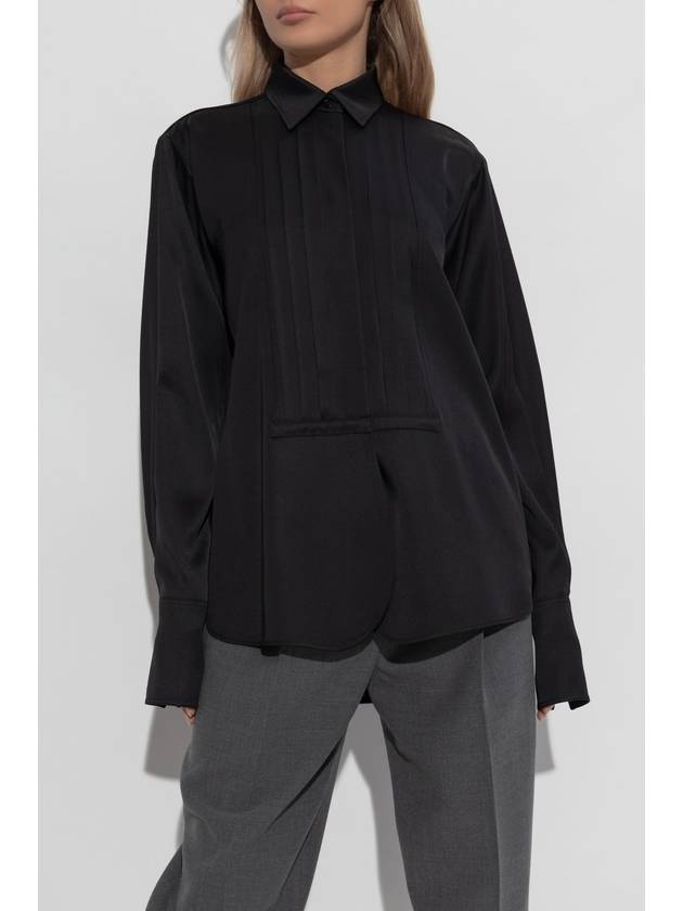 JIL SANDER Shirt With Silk Trim, Women's, Black - JIL SANDER - BALAAN 3