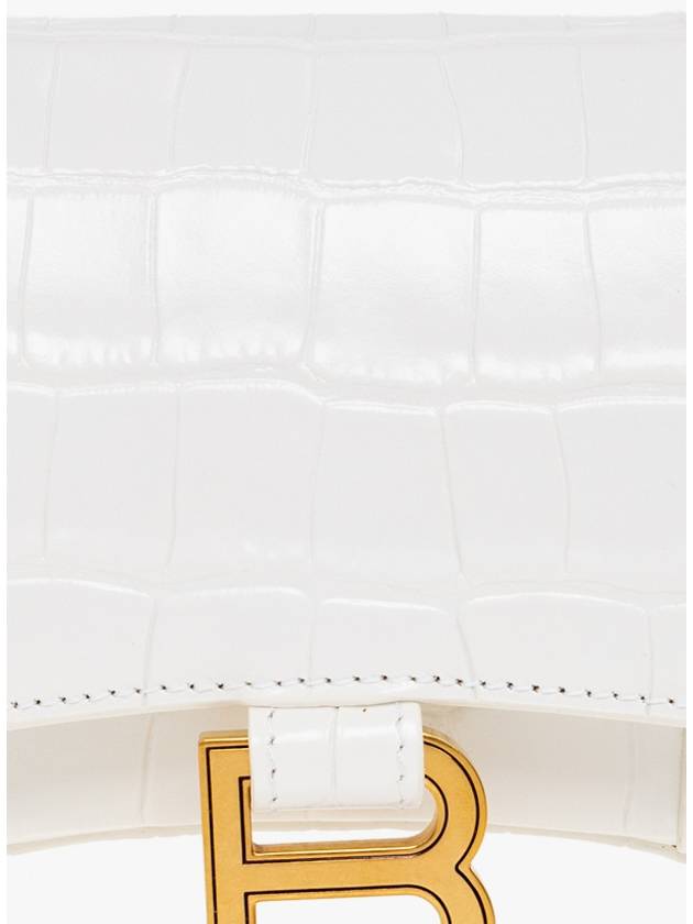 Hourglass Chain Crocodile Embossed Calfskin Medium Wallet White - BALENCIAGA - BALAAN 4